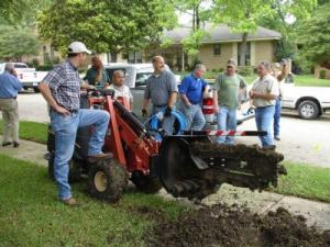 we install new sprinkler systems with our large trencher